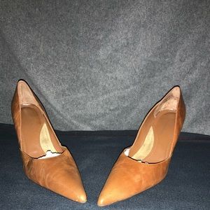Brown leather heels